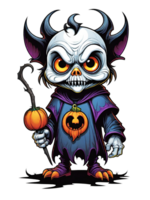 ai genererad tecknad serie monster skrämmande i halloween kostym på transparent bakgrund illustration png