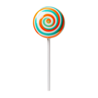 AI generated colorful swirl lollipop on transparent background png