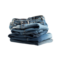 AI generated Blue Jeans Folded Stack on transparent background PNG