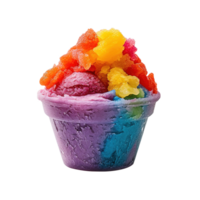 AI generated Rainbow Shaved ice on transparent background png