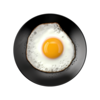AI generated top view of fried egg isolated on transparent background PNG