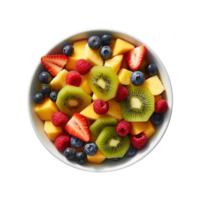 ai gerado colorida fruta salada em transparente fundo png