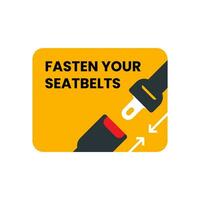 Buckle And Fasten Your Seatbelts concept illustration flat design vector. simple modern graphic element for sticker, infographic, icon vector