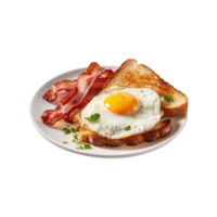 AI generated toast with fried egg on bread transparent background png