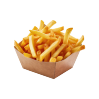 AI generated french fries in a box transparent background png