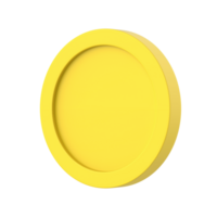 3D of Gold Coins Icon on transparent background PNG. Empty Golden Money Sign png