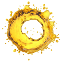 ai generato spruzzo di oliva o motore olio disposte nel un' cerchio trasparente sfondo png