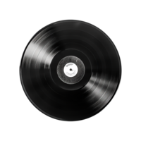 AI generated Black vinyl record on transparent background png