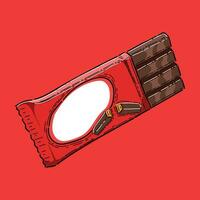 chocolate bar illustration vector design isolated in red background