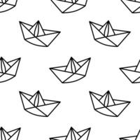 Vector background with paper boats. Cute seamless pattern. Seamless pattern can be used for wallpapers, pattern fills, web backgrounds, surface textures. paper ships. Origami boat