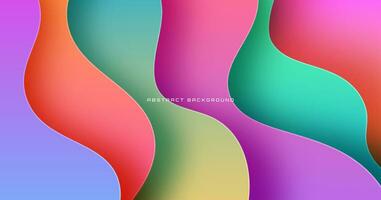 3D colorful geometric abstract background overlap layer on bright space with waves decoration. Minimalist modern graphic design element cutout style concept for banner, flyer, card, or brochure cover vector