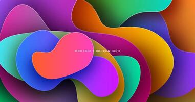 3D colorful geometric abstract background overlap layer on bright space with waves decoration. Minimalist modern graphic design element cutout style concept for banner, flyer, card, or brochure cover vector