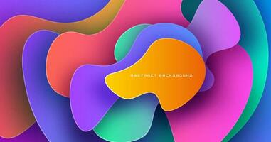 3D colorful geometric abstract background overlap layer on bright space with waves decoration. Minimalist modern graphic design element cutout style concept for banner, flyer, card, or brochure cover vector