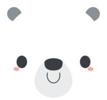 Cute polar bear cartoon character. Flat design illustration. png