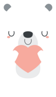 Cute polar bear cartoon character. Flat design illustration. png