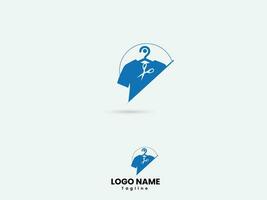 Clothing logo design. T-shirt vector art. Tailor center logo. Tailor logo design. Finance. scissors. Fashion. Premium template
