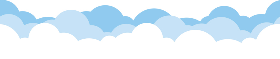 Cute cloud bottom border seamless pattern. png