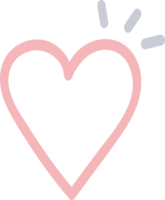 cute pastel pink hand drawn doodle heart icon. png