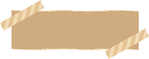 neutral kraft papper anteckningar med dekoration band. platt illustration. png