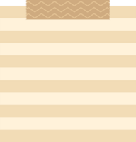 Neutral kraft paper notes with decoration tapes. Flat illustration. png