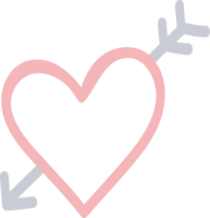 cute pastel pink hand drawn doodle heart icon. png