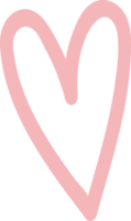 schattig pastel roze hand- getrokken tekening hart icoon. png