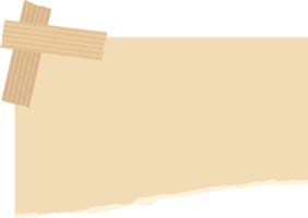 Neutral kraft paper notes with decoration tapes. Flat illustration. png