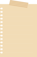 neutral Kraft papel notas con decoración cintas plano ilustración. png