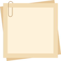 Neutral kraft paper notes with decoration tapes. Flat illustration. png