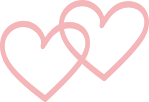 cute pastel pink hand drawn doodle heart icon. png