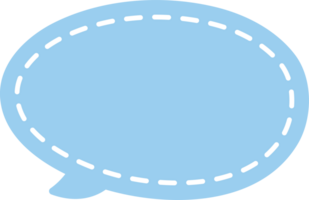 Cute pastel blue hand drawn speech bubble frame icon. Doodle illustration. png