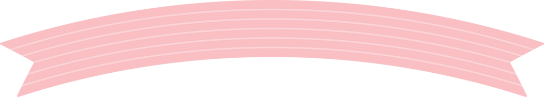 Cute pastel pink patterned ribbon label. Flat design illustration. png