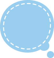 Cute pastel blue hand drawn speech bubble frame icon. Doodle illustration. png