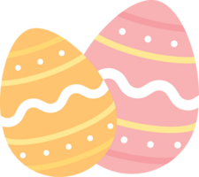 Cute pastel colored Easter egg. Flat design illustration. png