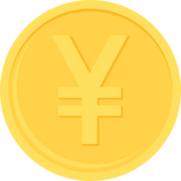 Japanese yen or Chinese yuan coin icon. Business and finance concept. Flat design illustration. png