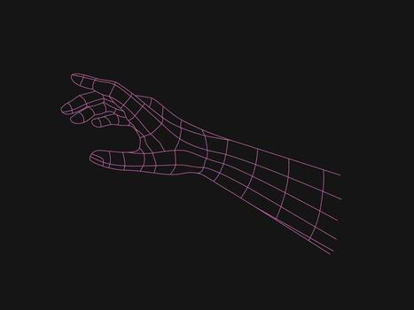 Polygonal Mesh or Wireframe Hand and Gesture vector