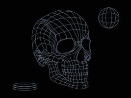 Wireframe skull Low Poly Mesh. futuristic concept vector