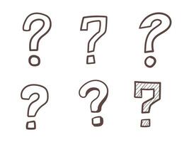 Set of hand drawn question mark vector