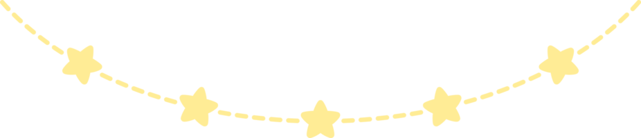Cute pastel yellow star shape border. Flat design illustration. png