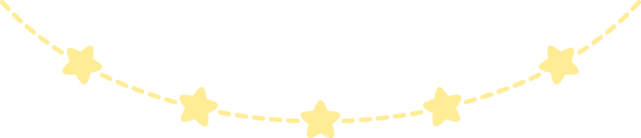 carino pastello giallo stella forma confine. piatto design illustrazione. png