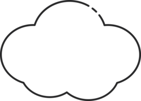 Line art design of cloud icon png