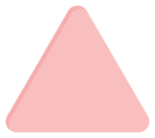 Blank cute pastel pink triangle shape icon. Flat design illustration. png