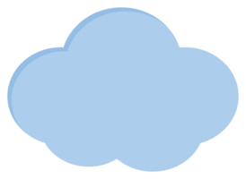 Blank cute pastel blue cloud shape icon. Flat design illustration. png