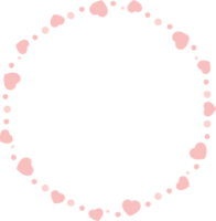 Cute pastel pink heart shape border. Flat design illustration. png