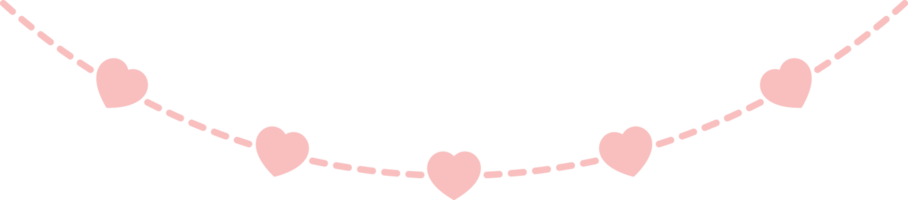 Cute pastel pink heart shape border. Flat design illustration. png