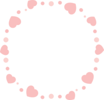 Cute pastel pink heart shape border. Flat design illustration. png
