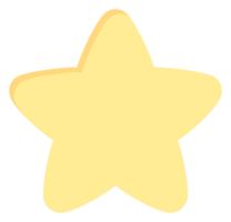 Blank cute pastel yellow star shape icon. Flat design illustration. png