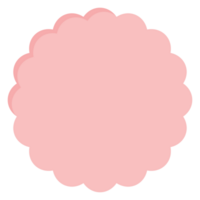 Blank cute pastel pink scalloped shape icon. Flat design illustration. png