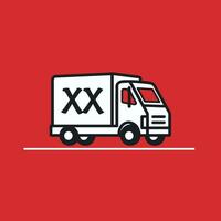 AI generated Delivery goods from market filled colorful initial logo idea. Speed and efficiency. Letters inside truck shape. Graphic design vector