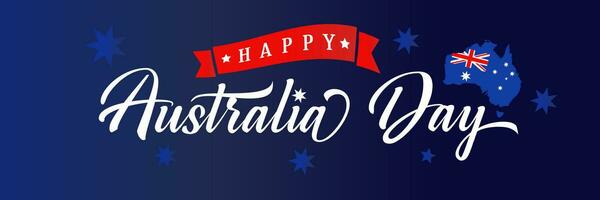 Happy Australia Day horizontal web banner vector